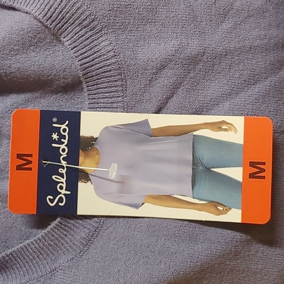 NWT Splendid Women's Short Sleeve Knit Top sweater, Blue - Picture 3 of 7